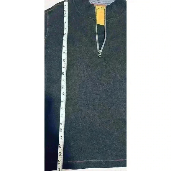 Robert Graham Men's Size Small Quarter Zip Charcoal Grey Classic Fit Top - Picture 14 of 15